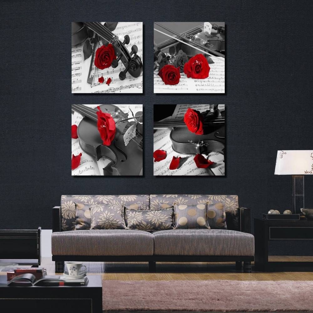 20 Inspirations of Black  White And Red  Wall Art 